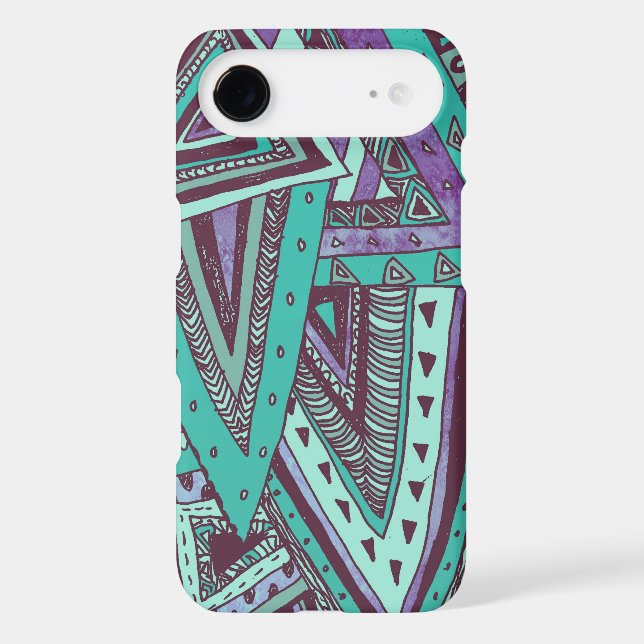 Coques Case-Mate iPhone Teal triangulé (Verso)