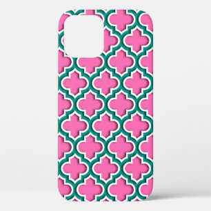 Case-Mate iPhone Case Teal White DIY Fond Marocain Quatrefeuilles #5DS