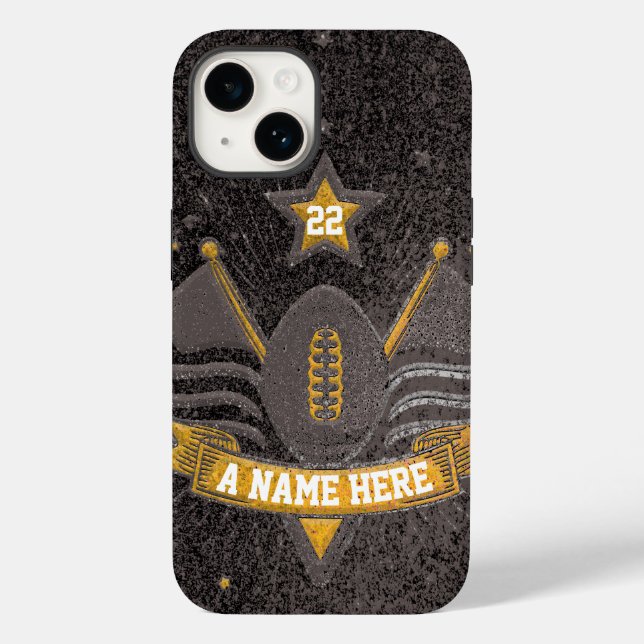 Coques Case-Mate iPhone Team Sports Black & Gold Parties scintillant Colle (Verso)