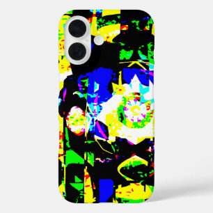 Coque Pour iPhone 16 Technique Abstraite Graphic Neon Noise Artwork MSG