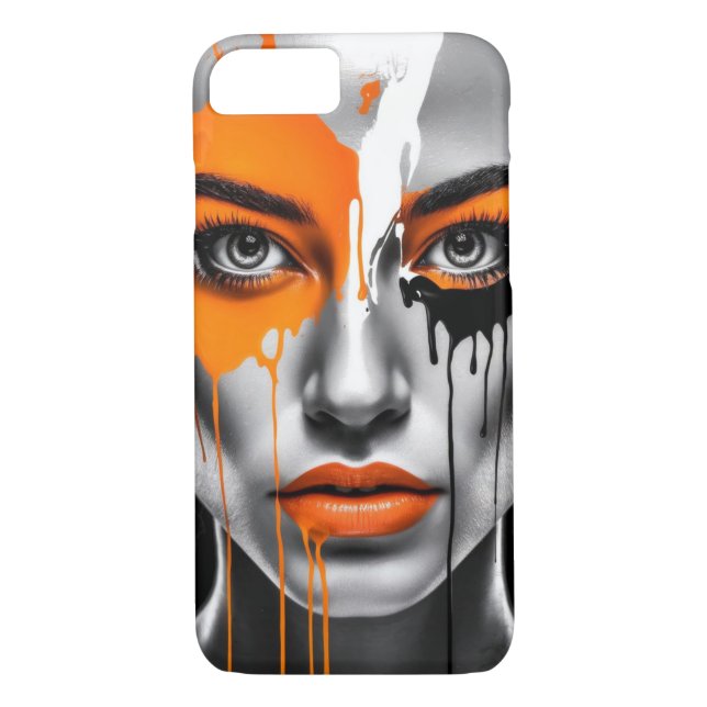 Coques Case-Mate iPhone technique de peinture Style du visage de la femme (Dos)