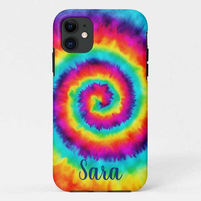 Coques Case-Mate iPhone Teinture arc-en-ciel rétro (Dos)