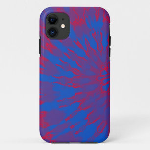Coques Pour iPhone Teinture de crampon bleu clair et rouge