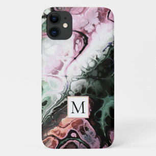 Case-Mate iPhone Case Teinture et monogramme en marbre rose et gris