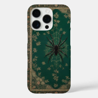 Coques iPhone 16 Pro Téléphone avec araignée gothique et tapisserie flo
