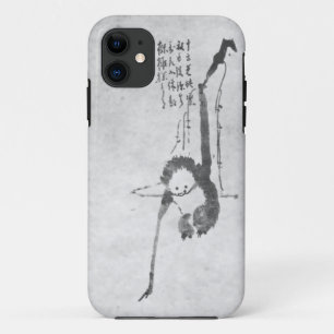 Coque iPhone 11 Téléphone de méditation de zen de singe