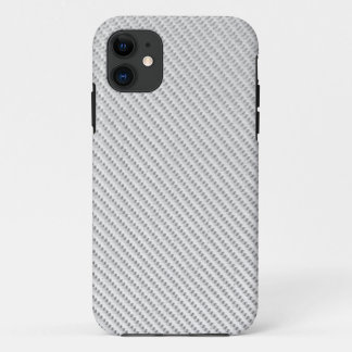 Coques Pour iPhone Téléphone - Fibre de carbone - Blanc métallique