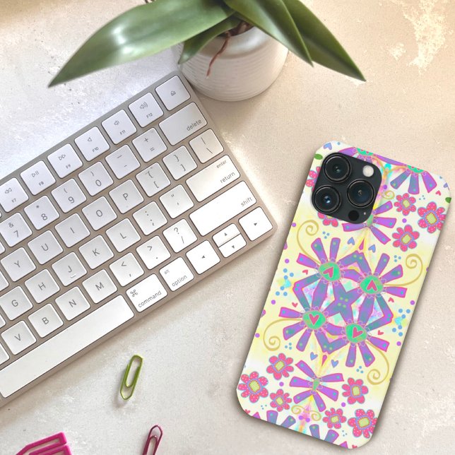 Coques Case-Mate iPhone Téléphone Jaune Unique Poudre Florale tendance (Créateur téléchargé)
