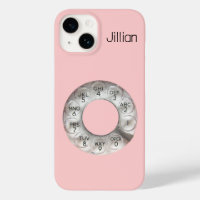Téléphone Rotation Vintage rose