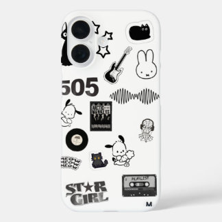 Coque Pour iPhone 16 téléphone y2k noir et blanc