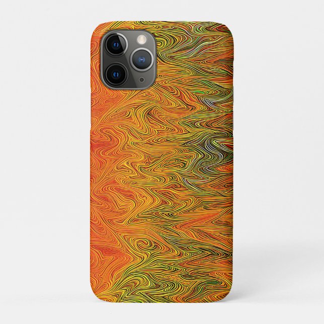 Coques Case-Mate iPhone "Tempête neurale" Orange jaune Abstrait (Dos)