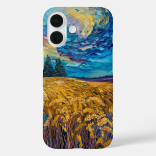 Coque Pour iPhone 16 Tempête sur les champs de blé