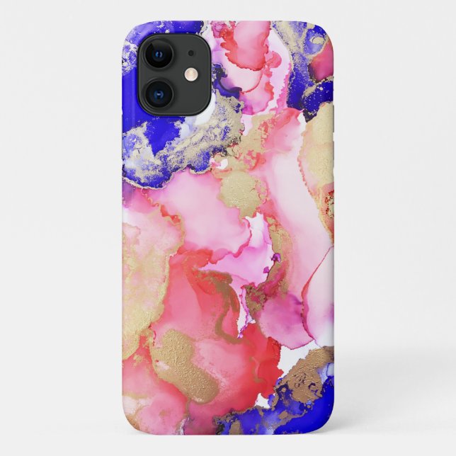 Coques Case-Mate iPhone Tendance Abstraite Liquide Tourbillons Purple Rose (Dos)