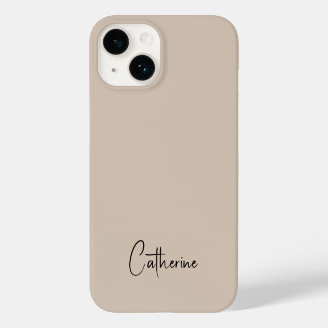 Coques Case-Mate iPhone Tendance couleur douce Taupe minimaliste (Verso)