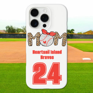Coques iPhone 16 Pro Tendance Main dessinée Baseball Maman Personnalisé