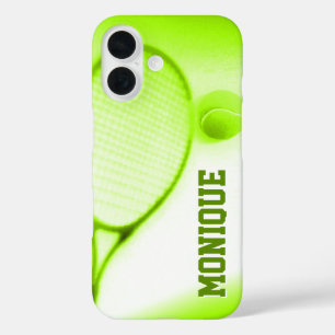 Coque Pour iPhone 16 Tennis ball et sports de raquettes vert