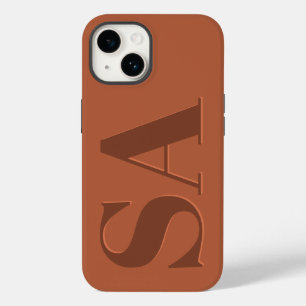 Coque Pour iPhone 14 Teracotta moderne initial minima contemporain Cas