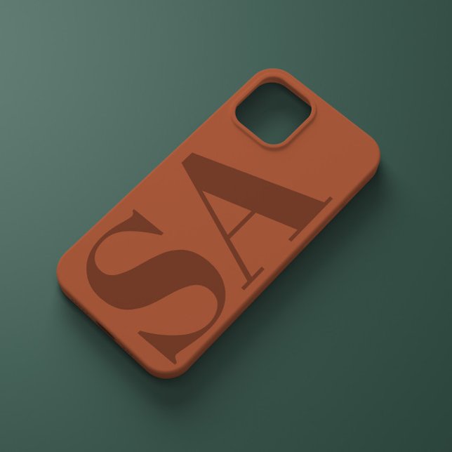 Coques Case-Mate iPhone Teracotta moderne initial minima contemporain Cas (Créateur téléchargé)