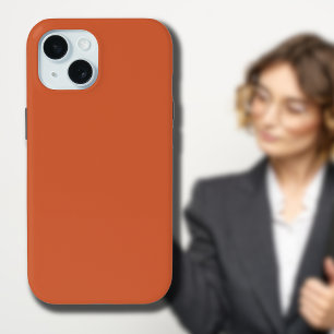 Coque Pour iPhone 15 Terracotta Orange Solide Couleur Chaleureuse & Con