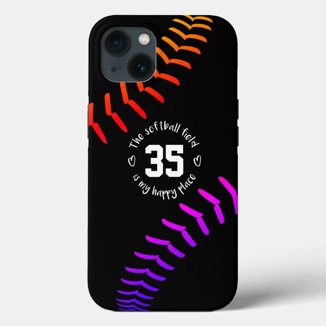 Coques Case-Mate iPhone terrain de softball brillant et audacieux mon endr (Verso)