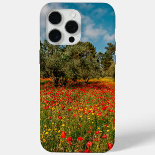 Coque iPhone 15 Pro Max terrain fleuri et arboré