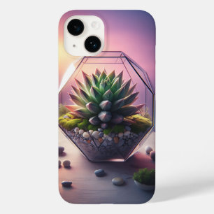 Coque Pour iPhone 14 Terrarium de Succulentes Géométrique Moderne - Min