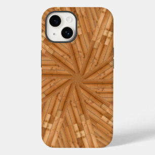 Coque Pour iPhone 14 Terrasse - Mosaïque de Sunburst en bois