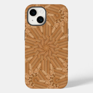 Coque Pour iPhone 14 Terrasse - Mosaïque de Sunburst en bois