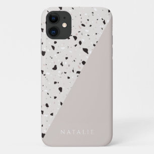 Case-Mate iPhone Case Terrazzo nature, couleur néotrale pastel, nom pers
