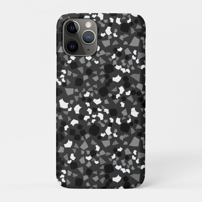 Coques Case-Mate iPhone Terrazzo noir et blanc Minimal moderne Coque-Mate (Dos)