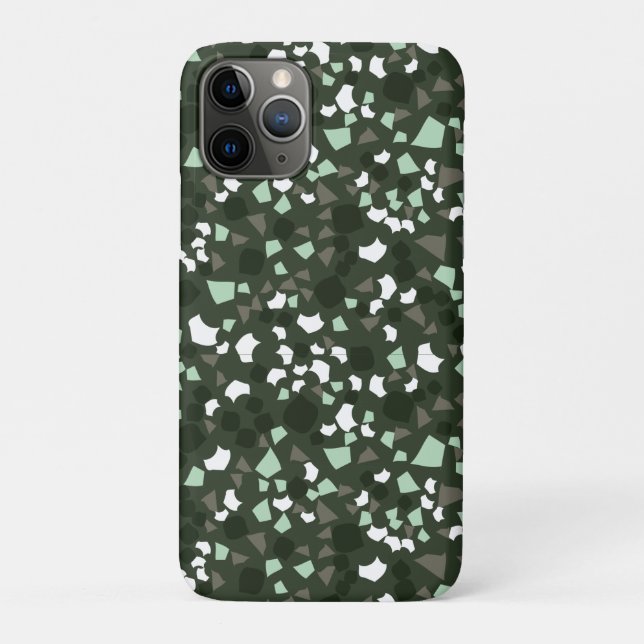 Coques Case-Mate iPhone Terrazzo vert et blanc Minimal moderne Coque-Mate (Dos)