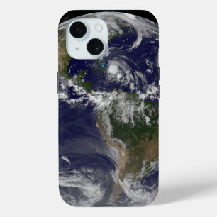 Coque Pour iPhone 15 Terre Pleine Avec L'Ouragan Irène Au-Dessus Des Ba