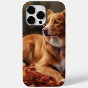 Coque Pour Pour iPhone 14 Pro Max Térrier du Canada Néo-Écossais dans les feuilles d