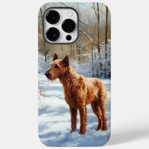 Coque Pour Pour iPhone 14 Pro Max Terrier Irlandais Noël Il neige