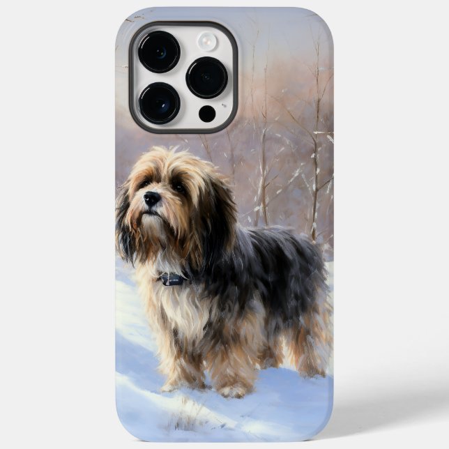 Coques Case-Mate iPhone Terrier Tibétain Laissons Il Neige Noël (Verso)