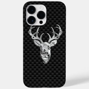 Coque Pour Pour iPhone 14 Pro Max Tête de cerf d'argent sur l'impression en fibre de