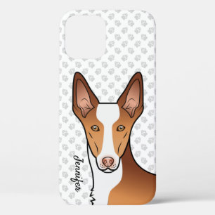 Case-Mate iPhone Case Tête de chien Ibizan Hound à poil court rouge et b