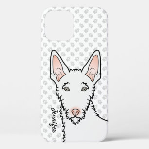 Case-Mate iPhone Case Tête de chien Ibizan Hound à poil dur blanc & nom