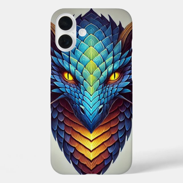 Coques Case-Mate iPhone Tête de dragon bleu (Verso)