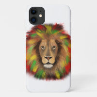 Tête de lion rasta rouge jaune vert dessin Jamaïqu