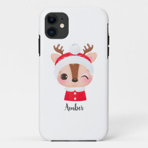 Case-Mate iPhone Case Tête de renne de Père Noël Noël mignonne