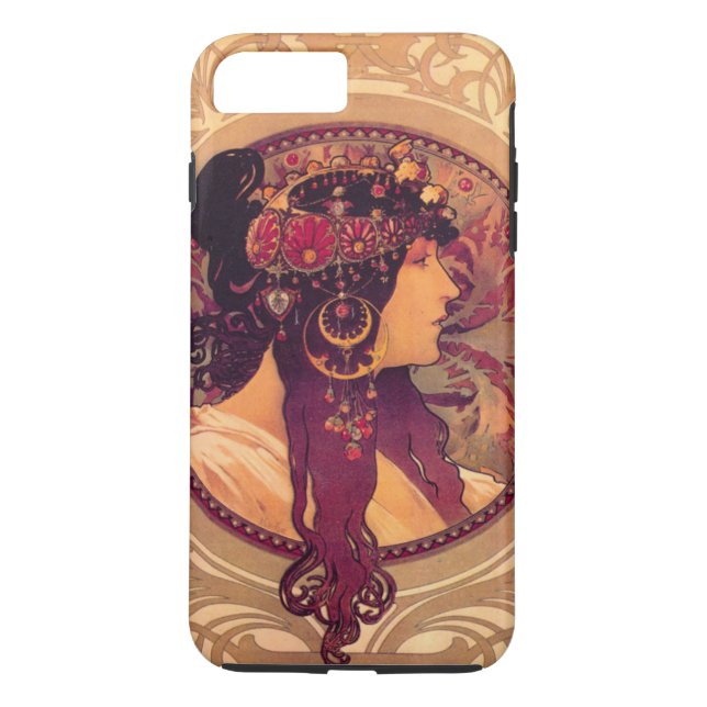 Coques Case-Mate iPhone Têtes byzantines : Brunette Alfons Mucha (Dos)