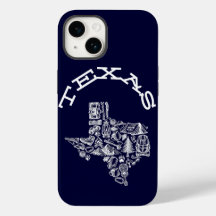 Texas Phone Cover Navy Blue Hetch Style