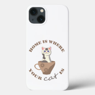 Case-Mate iPhone Case Texte amusant Accueil est l'endroit où votre chat