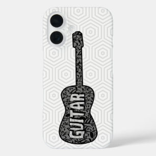 Coque Pour iPhone 16 Texte des notes de musique de guitare