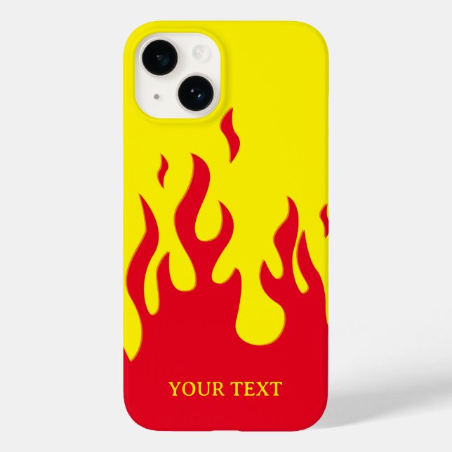 Coques Case-Mate iPhone [Texte et couleur personnalisés] flammes stylisées (Verso)
