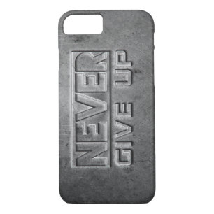 Case-Mate iPhone Case Texte métallique "N'abandonne jamais"