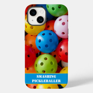 Coque Pour iPhone 14 Texte personnalisé Colorful pickleballs iphone 14
