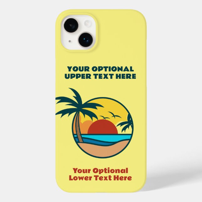 Coques Case-Mate iPhone Texte personnalisé Coucher de soleil sur l'île tro (Verso)