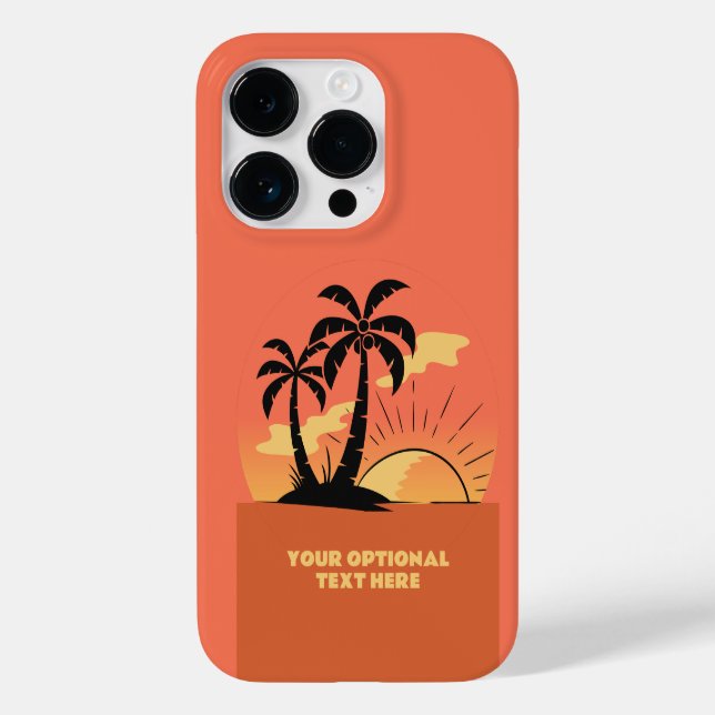 Coques Case-Mate iPhone Texte personnalisé Coucher de soleil sur l'île tro (Verso)